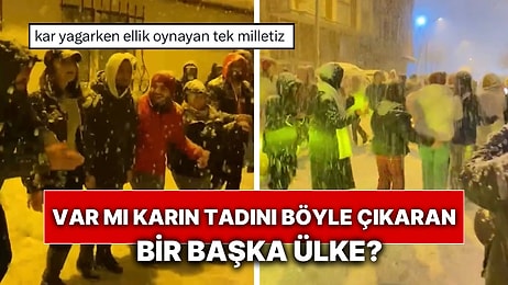 Kar Sevinci Yaşayan Vatandaşlar Sokaklara Döküldü, Halay Çekerek Eğlencenin Dibine Vurdu