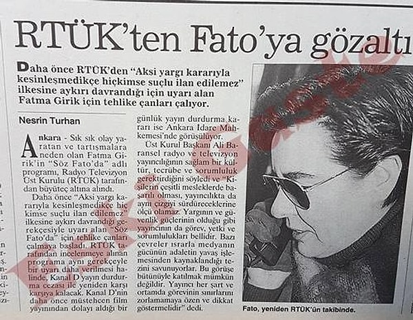 Önce Söz Fato'da programının RTÜK'le anlaşmazlıklarını ele alalım.