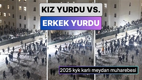 Erkekler Yine Kendini Kaptırmış: İstanbul'daki Bir Yurtta Kız ve Öğrenciler Arasında Çıkan Kartopu Savaşı