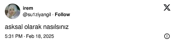 Bir kullanıcı, "Aşksal olarak nasılsınız?" diye sorarak kullanıcıların güncel aşk durumlarını sordu.