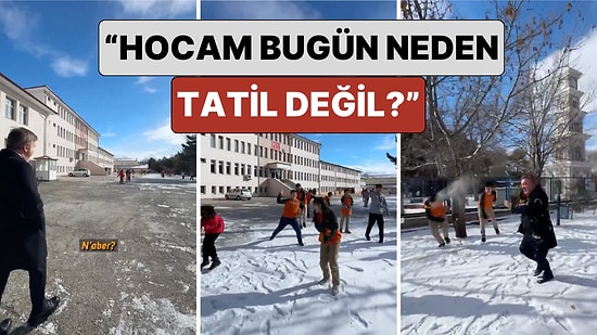 Okulları Tatil Etmeyen Erzincan Valisi Hamza Aydoğdu Çocukların Kar Topu Saldırısına Uğradı