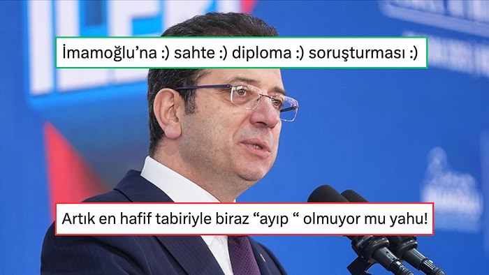 Ekrem İmamoğlu'na Sahte Diploma Soruşturması Başlatılmasına Sosyal Medyadan Tepki Yağdı