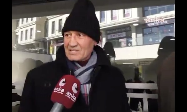 Üsküdar'da soğuk havaya rağmen Kent Lokantası önünce sıra bekleyen vatandaşlara mikrofon uzatıldı.