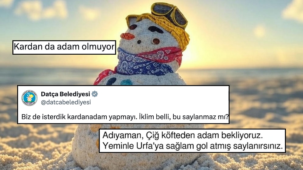 Herkes Kardan Adam Yaparken Datça Belediyesi Kumdan Adamla Yazı Özletti "İklim Belli Bu Sayılmaz mı?"