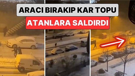 Aracına Kar Topu Atılan Adam Arabasını Unutup Kar Topu Atanlara Saldırınca Faciaya Davetiye Çıkardı