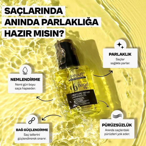 8. Urban Care No.6 Bond Plex Restore Repair Yıpranma Karşıtı Serum Saç Bakım Yağı 100 ml - Vegan