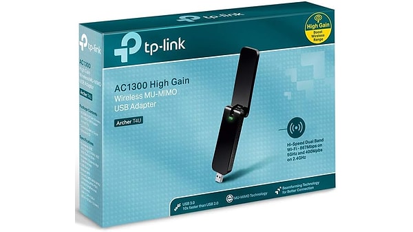 9. TP-Link Archer T4U Yüksek Çekim Güçlü Wi-Fi 5 USB Adaptör