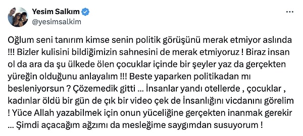 Sivri dili ve lafını esirgemediği açıklamalarıyla meşhur Yeşim Salkım, öfkesine hakim olamadı.