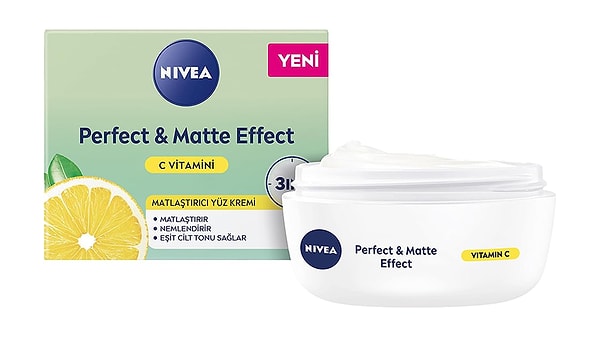 12. NIVEA Perfect & Matte Effect C Vitaminli Yüz Bakım Kremi (50 ml)