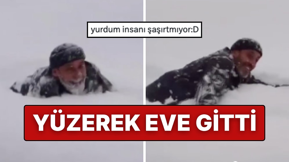 Kastamonu’da Bir Vatandaş 2 Metre Karın İçinde Yüzerek Evine Gitmeye Çalıştı!