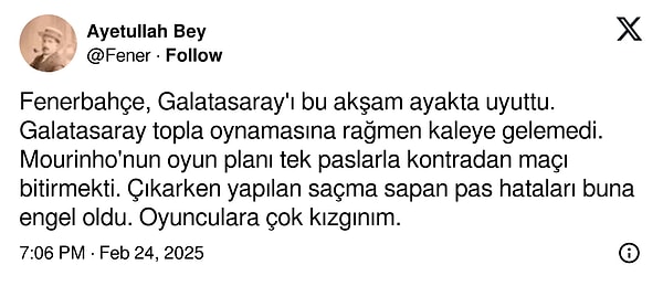 Sarı-lacivertli taraftarların karşılaşmaya dair yorumları 👇