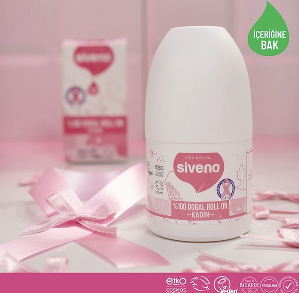 Siveno %100 Doğal Roll-On Kadın Deodorant Bitkisel Leke Bırakmayan Vegan 50 ml