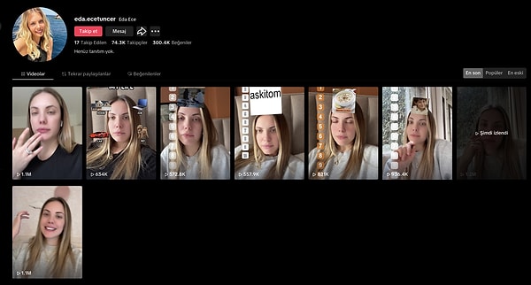 Kısa süre içerisinde takipçi sayısı da arttı, yüklediği videoların sayısı da 😂