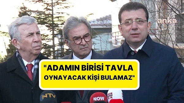 Tutuklu yargılanan Ümit Özdağ'ın annesi Gönül Özdağ'ı ziyaret eden İBB Başkanı Ekrem İmamoğlu, "Ben üniversiteden arkadaşlarımı çağırsam miting yaparım. Ama adamın birisi tavla oynayacak kişi bulamaz" dedi.