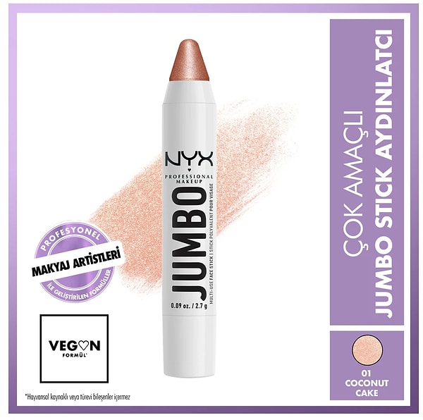 6. NYX Professional Makeup Jumbo Face Stick | Çok Amaçlı Stick Aydınlatıcı - Coconut Cake