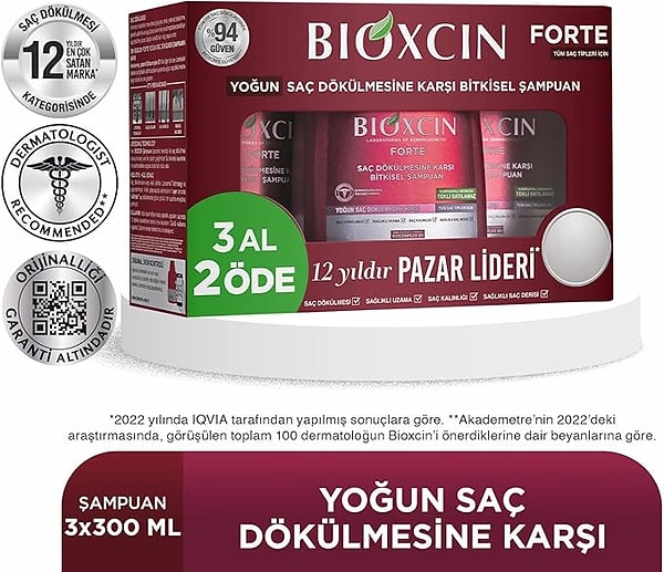 Bioxcin Forte Şampuan - 3 Al 2 Öde!