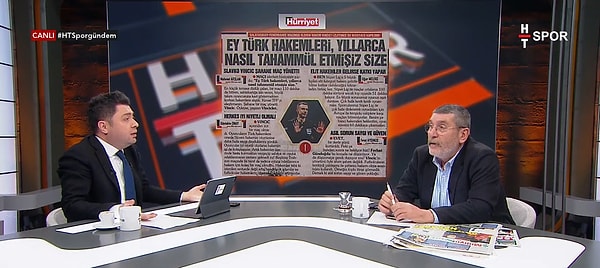 HT Spor Gündem programında sunucu Ahmet Selim Kul ile konuk Cem Dizdar tartıştı