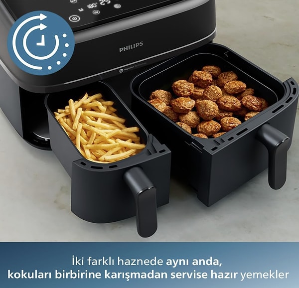 PHILIPS NA350/00 Çift Hazneli Airfryer 3000 Serisi