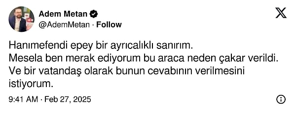 34 YEP 32 plakalı aracın bu halleri her kesim tarafından tepki çekmişti.