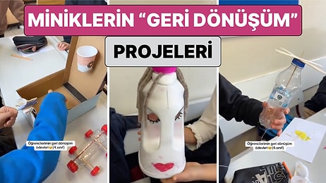 4. Sınıf Öğrencilerinin Her Biri Birbirinden Yaratıcı "Geri Dönüşüm" Projeleri