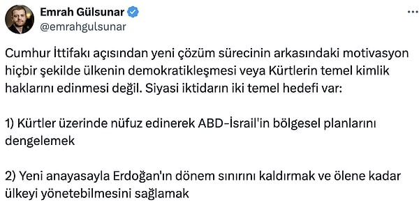 Yeni çözüm sürecinin amacının Erdoğan'ın adaylık konusunda önünü açmak olduğunu savunan önemli bir kesim de var.