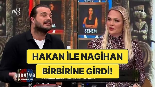 Survivor'ın eski yarışmacıları Survivor Panorama programında adeta birbirine girdi. Nagihan Karadere ve Hakan Hatipoğlu arasında tansiyon yükseldi.