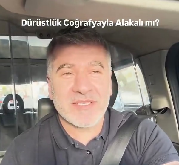 “Dürüstlük coğrafyayla alakalı mı?” başlığıyla paylaşımı yapan adam, “Türkiye’de dürüst insan yetiştiremiyoruz” sözlerini kullandı.