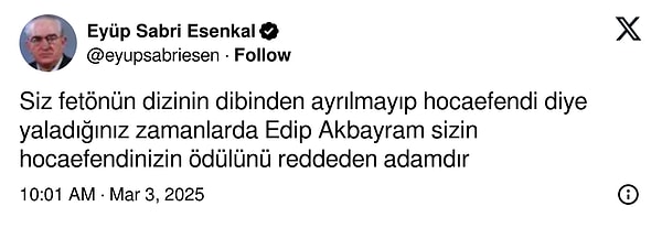 Akbayram'ın 90'lı yıllarda aldığı tavır hatırlatıldı.