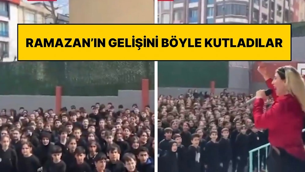 İstanbul Esenyurt'ta Bir Ortaokulda Öğrenciler Ramazan Ayına İlahi Okuyarak Girdi