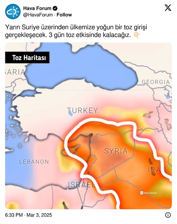 Hava Forum'un konu ile ilgili paylaşımı ise bu şekilde;