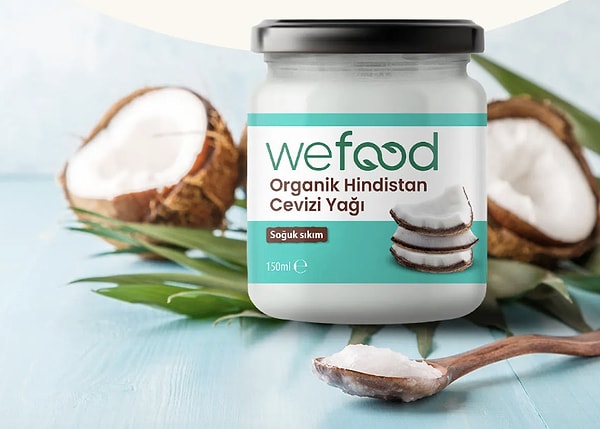 7. Wefood Organik Hindistan Cevizi Yağı 150 ml (Soğuk Sıkım)