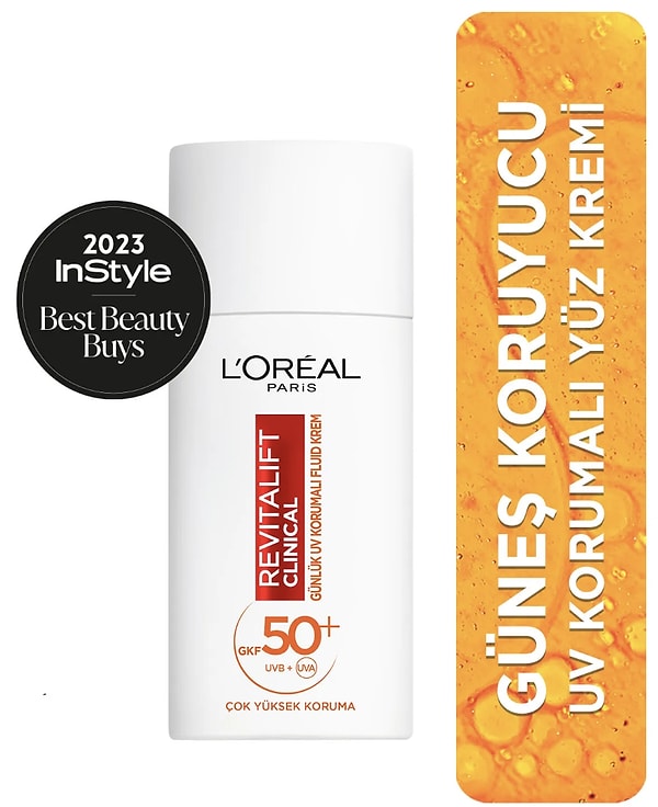 8. L'oréal Paris Revitalift Clinical Spf 50 Günlük Yüksek Uv Korumalı Yüz Güneş Kremi 50ml