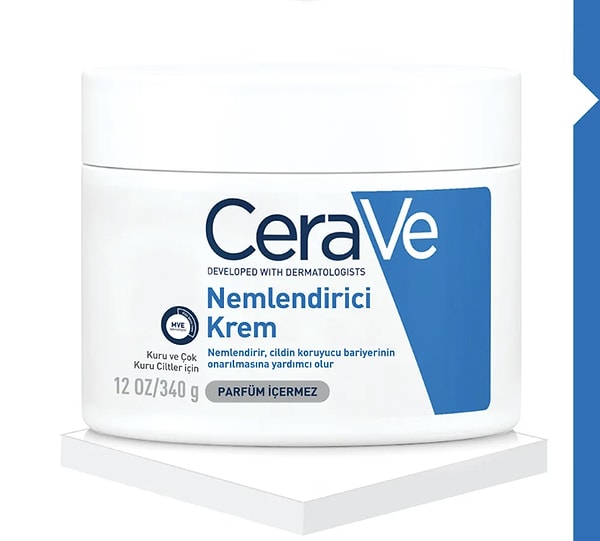 9. CeraVe Nemlendirici Yüz Ve Vücut Kremi-Kuru Ciltler İçin Seramid Ve Hyalüronik Asit İçerikli 340gr