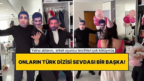 Ukraynalı Kadına Doğum Gününde Türk Oyuncuların Maskelerini Takarak Sürpriz Yapan Arkadaşları