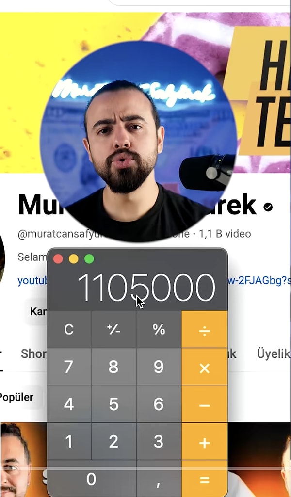 İnternetten elde ettiği verilerle bir hesaplama yapan Safyürek, Çok Güzel Hareketler YouTube kanalının aylık 1 milyon 105 bin TL kazandığını belirtti.