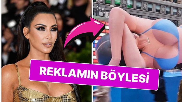 Kim Kardashian Reklamda da Çıtayı Yükseltti: Times Meydanı’na 18 Metrelik Bikinili Balonunu Yerleştirdi