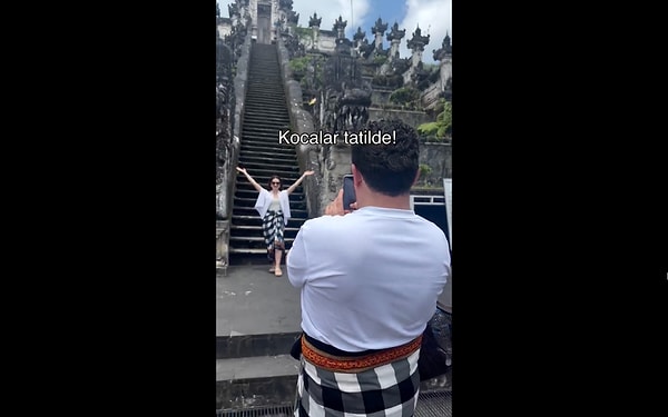 Tatilde, eşlerinin fotoğrafını çeken eşlerin o anları bir araya getirildi.