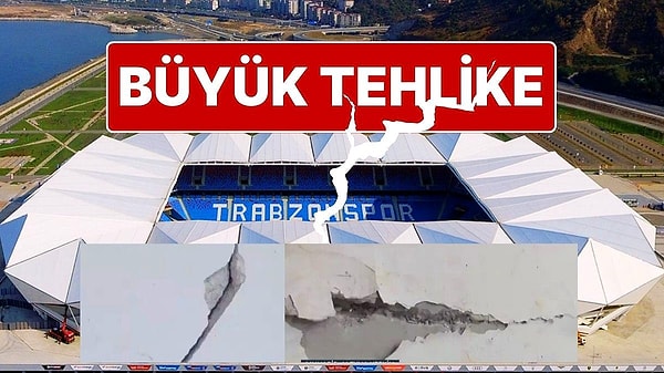 Trabzonspor'un Akyazı Stadı'nda çatlaklar büyük tehlikeye davetiye çıkarıyor. Stadın akıbetinin ne olacağı belirsizliğini koruyor.