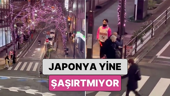 Japonya'da Bir Sokağa İnsanlar Fotoğraf Çekilirken Zarar Görmesin Diye Görevli Koydular