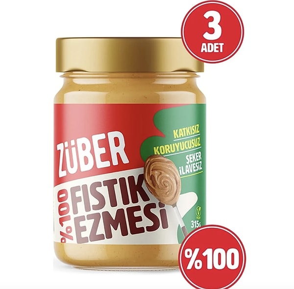 9. Züber %100 Fıstık Ezmesi 315 gr x 3 Adet