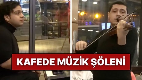 Kafede Piyano ve Kemanın Boş Durduğunu Gören Müzisyenlerden Sürpriz Performans!