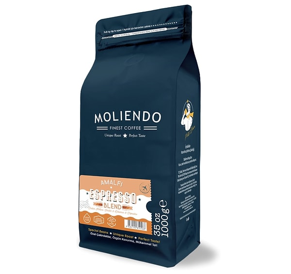 4. Moliendo Finest Coffee Amalfi Espresso Blend Kahve (Çekirdek) 1000 g