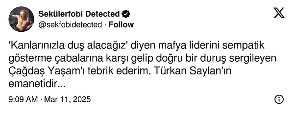 Kurucu Türkan Saylan'ın duruşuyla bunun çelişmediğini savunan da...