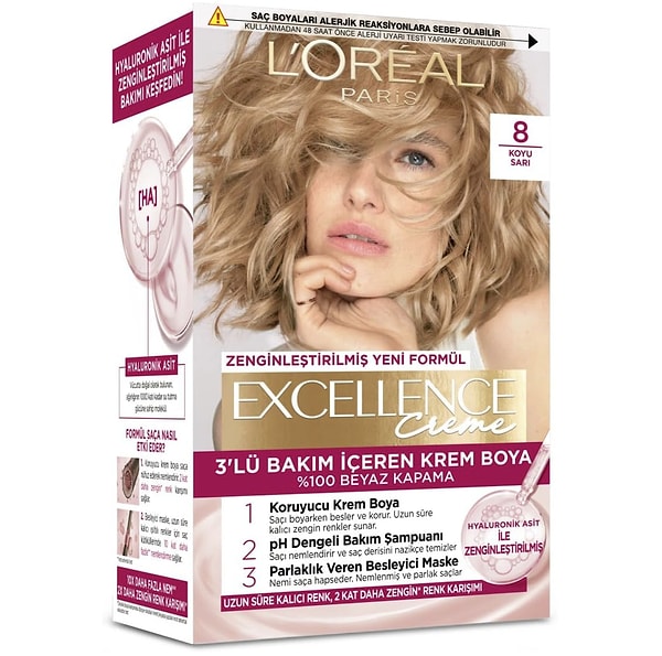 L’Oréal Paris Excellence Creme 8 Koyu Sarı Saç Boyası