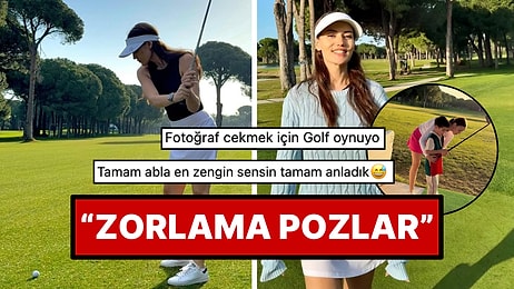 Golf Oynadığı Anları 17 Tane Fotoğrafla Takipçilerine Gösteren Fahriye Evcen'in Paylaşımı "Zorlama" Bulundu!