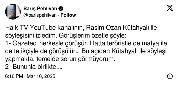 BARIŞ PEHLİVAN: