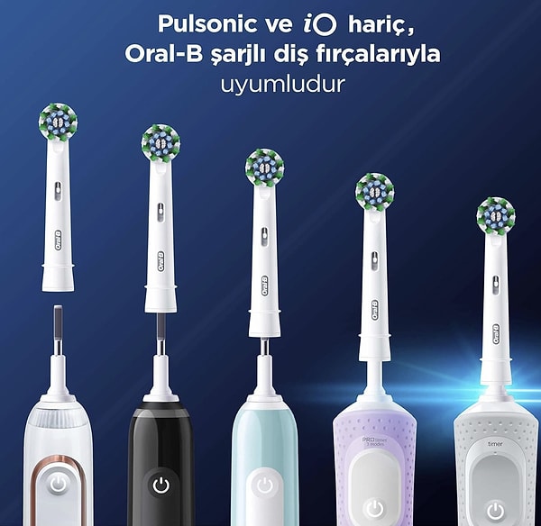 Oral-B Cross Action X-Filament Şarjlı Diş Fırçası Yedek Başlığı 4 Adet