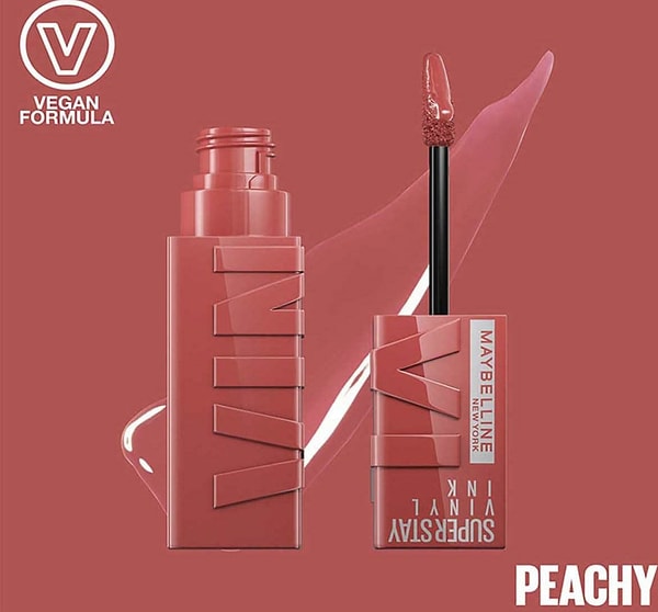 Maybelline New York Super Stay Vinyl Ink Uzun Süre Kalıcı Likit Parlak Ruj 15 Peachy