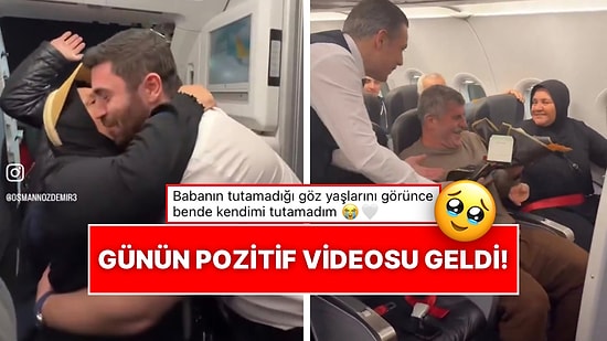 Anne ve Babasını Uçakta Karşılayan Pilot Yaşattığı Gururla Duygusal Anlara Vesile Oldu