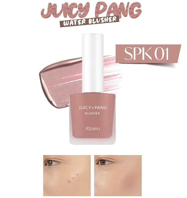 9. Missha Meyve Kokulu, Nemlendirici, Sedefli, Kalıcı Sıvı Allık Juicy-pang Water Blusher Shimmer (SPK01)